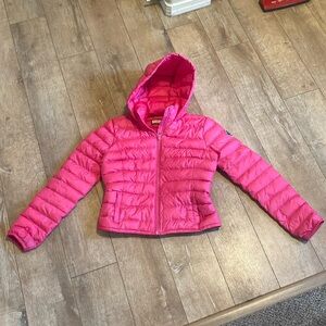 Abercrombie Kids Pink Hooded Puffer Jacket Girls Size M